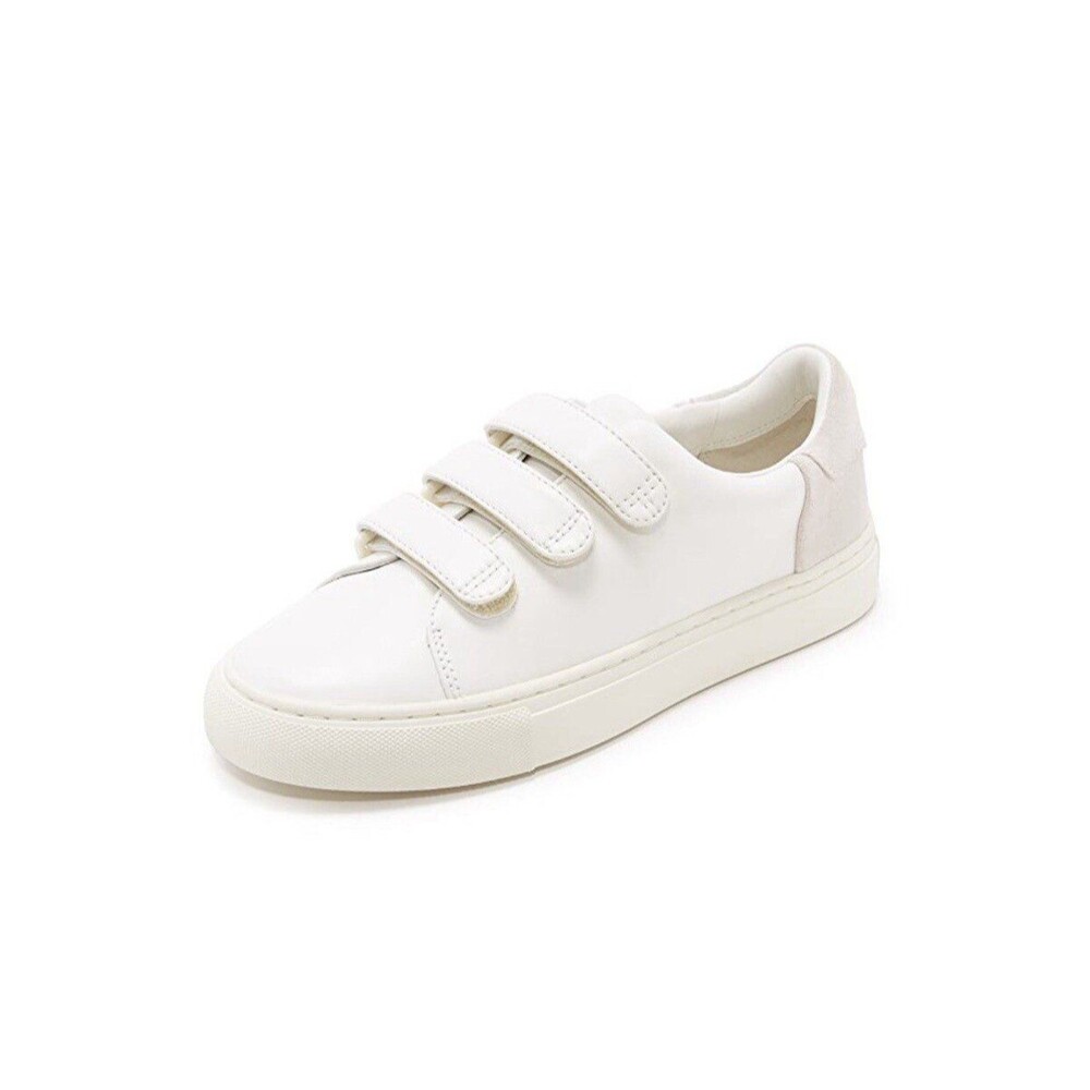 Tory Burch Tory Sport Triple Strap Sneakers Womens 10 White Leather Suede Velcro